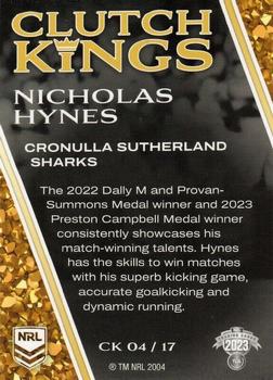 2023 NRL Traders Elite - Clutch Kings #CK04 Nicho Hynes Back
